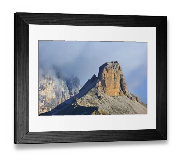 Framed Print : The mountain Torre dei Scarperi in the Dolomites, Italy. July 2010 Framed Print : The mountain Torre dei Scarperi in the Dolomites, Italy. July 2010