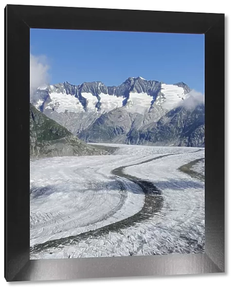 Aletsch Glacier, UNESCO World Heritage Site. Jungfrau-Aletsch-Bietschhorn, Goms, Valais