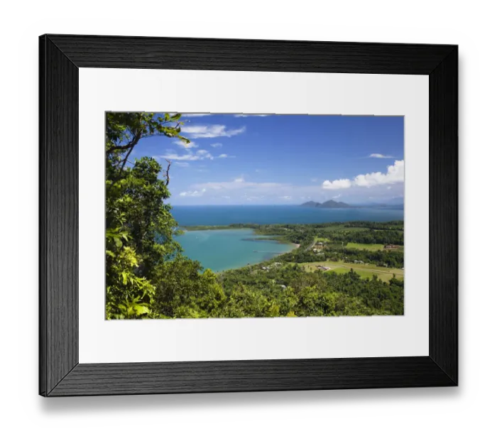 Framed Print : View from Bieton Hill looking southwards over Mission Beach, near Innisfail, Queensland Framed Print : View from Bieton Hill looking southwards over Mission Beach, near Innisfail, Queensland