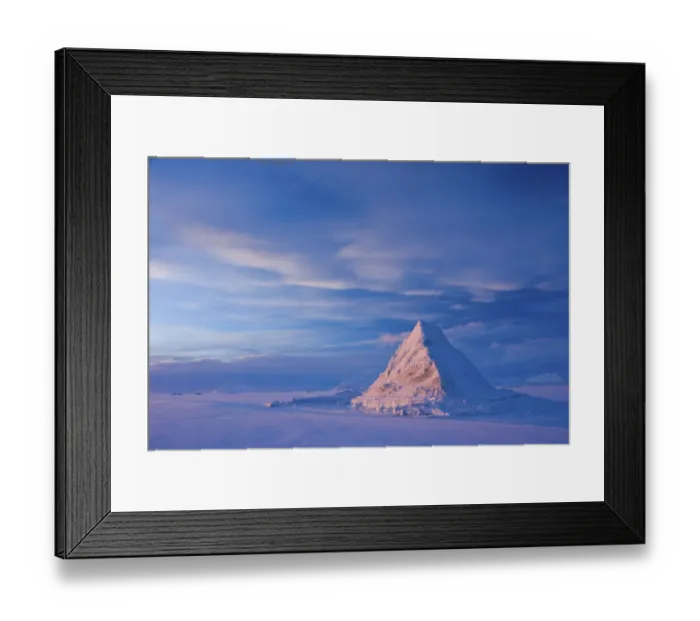 Framed Print : Pyramid of sea ice catching the first rays of the returning sun in the high Arctic Framed Print : Pyramid of sea ice catching the first rays of the returning sun in the high Arctic