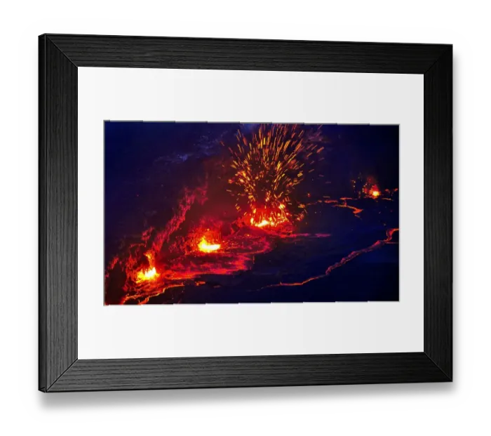 Framed Print : Eruption and molten lava flowing down the sides of the Erta ale volcano (the smoking Framed Print : Eruption and molten lava flowing down the sides of the Erta ale volcano (the smoking