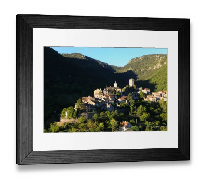 Framed Print : Peyreleau medieval village. Gorge de la Jonte, Causse, Cevennes, Massif Central, Ayeyron