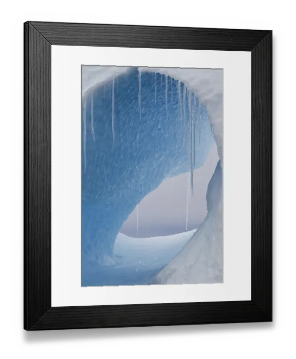 Framed Print : A large hole in an iceberg with icicles hanging. Yalour Islands, Antarctic Peninsula Framed Print : A large hole in an iceberg with icicles hanging. Yalour Islands, Antarctic Peninsula