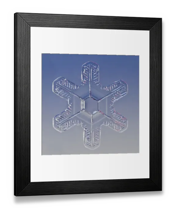 Framed Print : Snowflake magnified under microscope, Lilehammer, Norway Framed Print : Snowflake magnified under microscope, Lilehammer, Norway