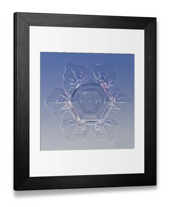 Framed Print : Snowflake magnified under microscope, Lilehammer, Norway Framed Print : Snowflake magnified under microscope, Lilehammer, Norway