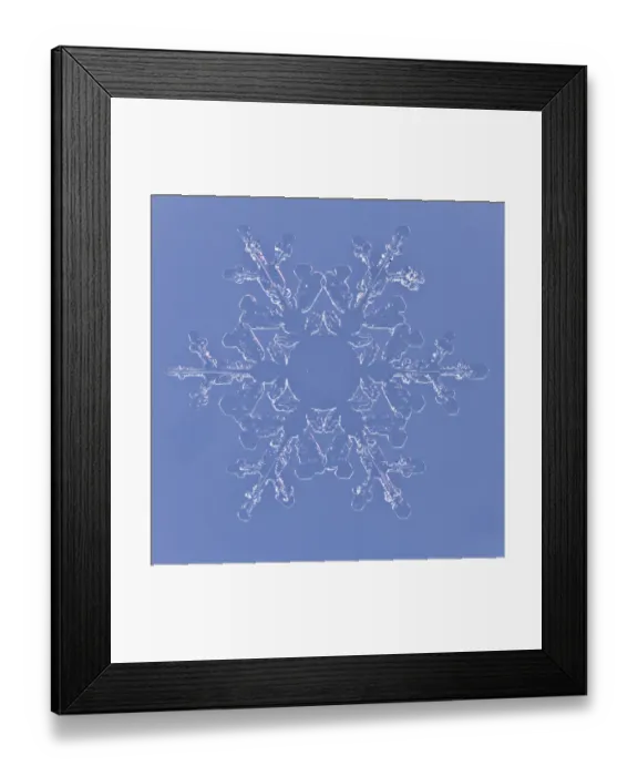 Framed Print : Snowflake magnified under microscope, Lilehammer, Norway