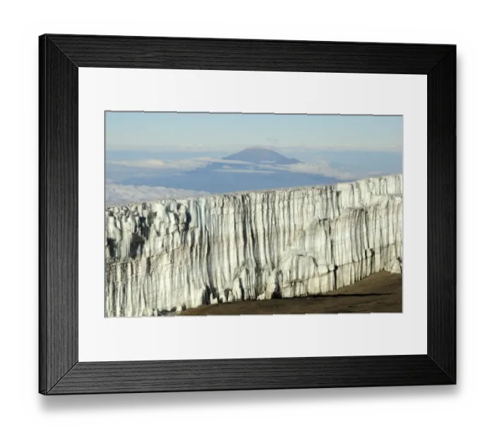 Framed Print : Looking down on the last glaciers near the summit of Mount Kilimanjaro, Tanzania Framed Print : Looking down on the last glaciers near the summit of Mount Kilimanjaro, Tanzania