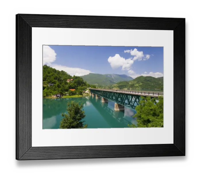 Framed Print : Bridge spanning Lake Jablanicko near Sarajevo, Bosnia and Herzegovina, Balkans 2007 Framed Print : Bridge spanning Lake Jablanicko near Sarajevo, Bosnia and Herzegovina, Balkans 2007