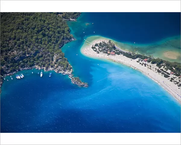 Aerial view of the famous Blue Lagoon and Belcekiz beach along the Turquoise coast