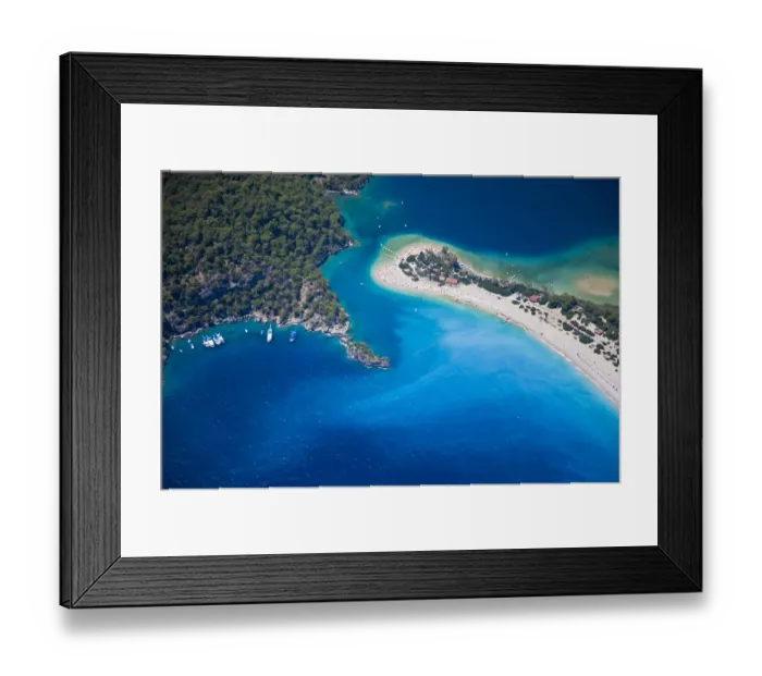 Framed Print : Aerial view of the famous Blue Lagoon and Belcekiz beach along the Turquoise coast Framed Print : Aerial view of the famous Blue Lagoon and Belcekiz beach along the Turquoise coast
