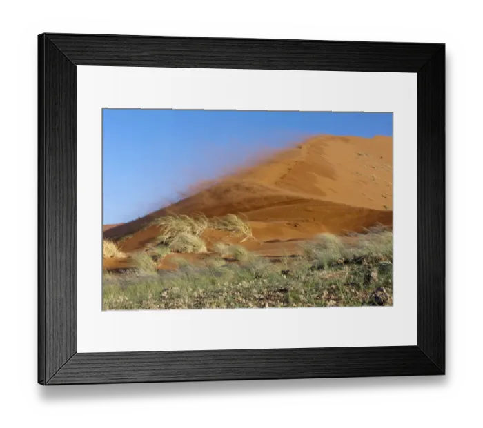 Framed Print : Sossusvlei dunes, wind in rainy season, Namib-Naukluft National Park, Namib desert