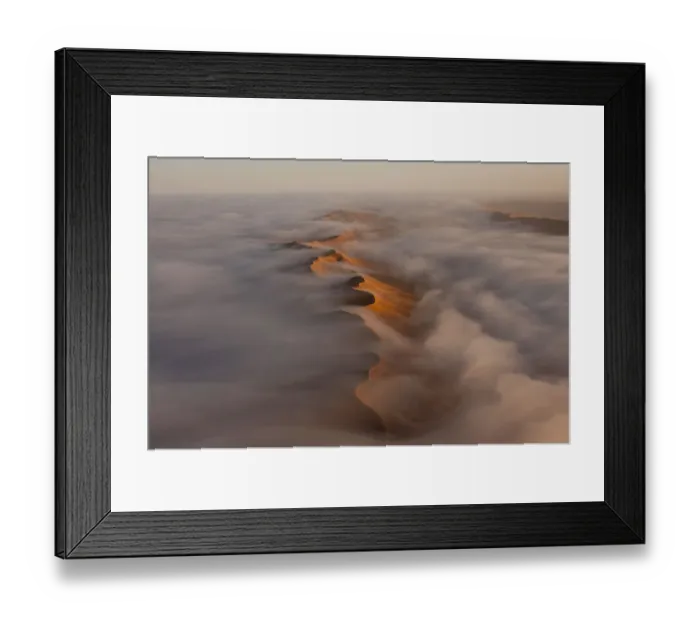 Framed Print : Aerial of fog over the Namib Desert, Namibia, September 2011 Framed Print : Aerial of fog over the Namib Desert, Namibia, September 2011