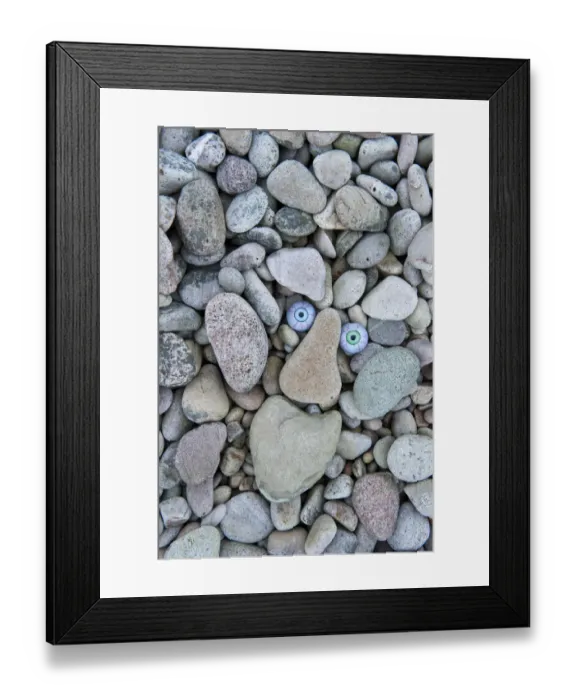 Framed Print : Troll face amongst beach pebbles, Claggain Bay, Islay, Scotland Framed Print : Troll face amongst beach pebbles, Claggain Bay, Islay, Scotland