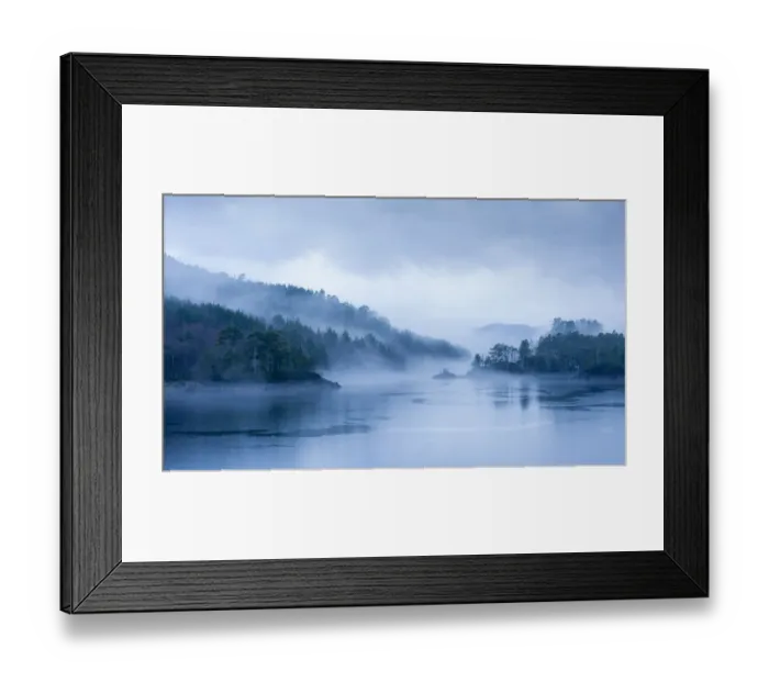Framed Print : Loch Beinn a Meadhoin in the mist, Inverness, Scotland, December 2013 Framed Print : Loch Beinn a Meadhoin in the mist, Inverness, Scotland, December 2013