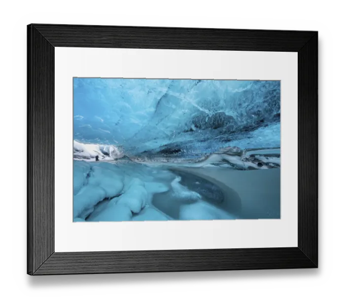 Framed Print : Ice cave below the Breidamerkurjokull Glacier, eastern Iceland, February 2015 Framed Print : Ice cave below the Breidamerkurjokull Glacier, eastern Iceland, February 2015