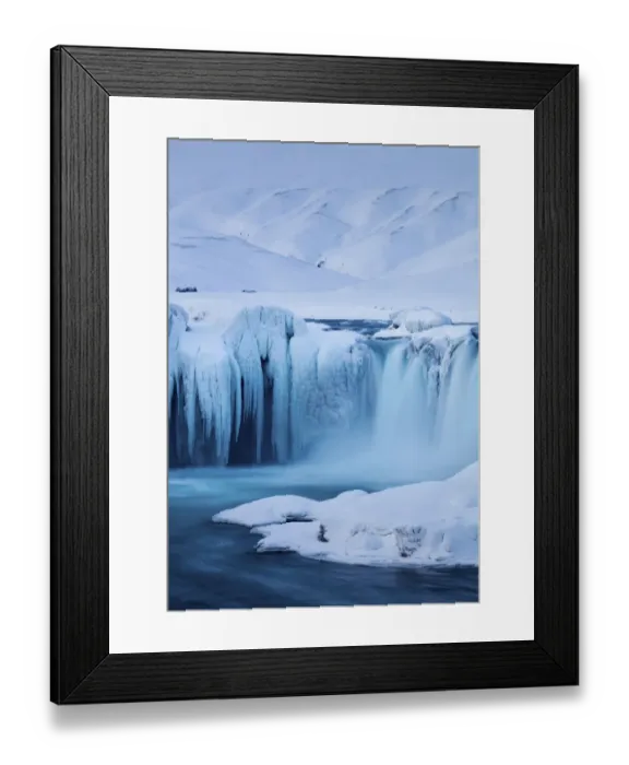 Framed Print : Godafoss in winter, Bardardalur district of North-Central Iceland, March 2016 Framed Print : Godafoss in winter, Bardardalur district of North-Central Iceland, March 2016