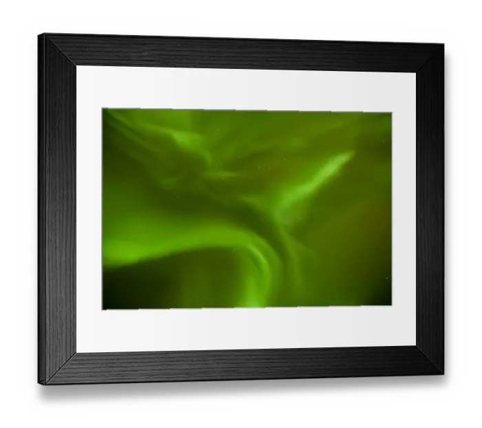 Framed Print : Green aurora borealis light in night sky, Senja, Norway, February 2012 Framed Print : Green aurora borealis light in night sky, Senja, Norway, February 2012