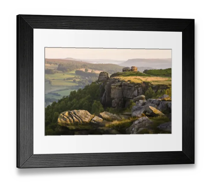 Framed Print : Froggatt Edge, a gritstone escarpment. Peak District National Park, UK, July 2009 Framed Print : Froggatt Edge, a gritstone escarpment. Peak District National Park, UK, July 2009
