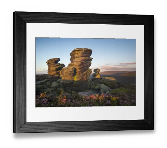 Framed Print : The Crow Stones at sunrise, Peak District National Park, Derbyshire, UK. August 2015 Framed Print : The Crow Stones at sunrise, Peak District National Park, Derbyshire, UK. August 2015