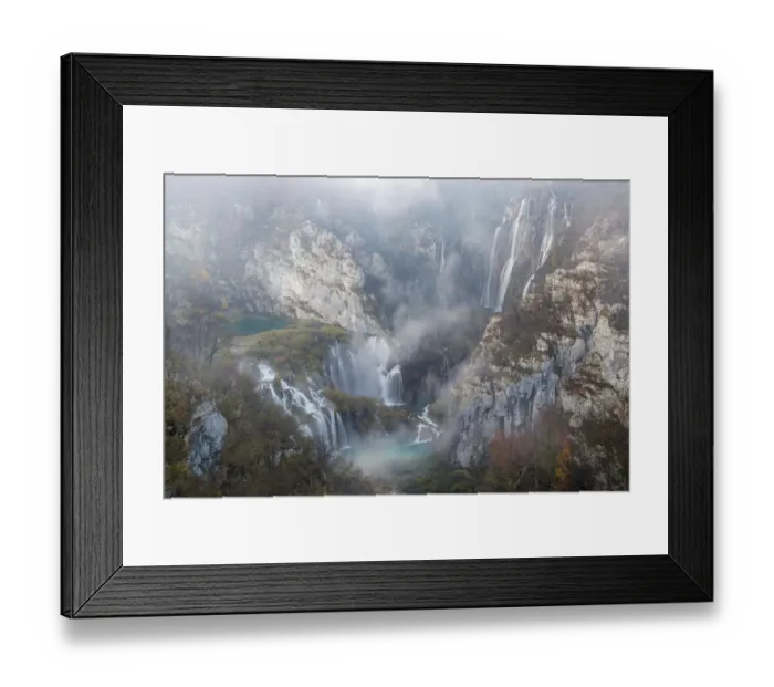 Framed Print : Veliki Slap, the largest waterfall in this image, and Sastavci series of waterfalls Framed Print : Veliki Slap, the largest waterfall in this image, and Sastavci series of waterfalls