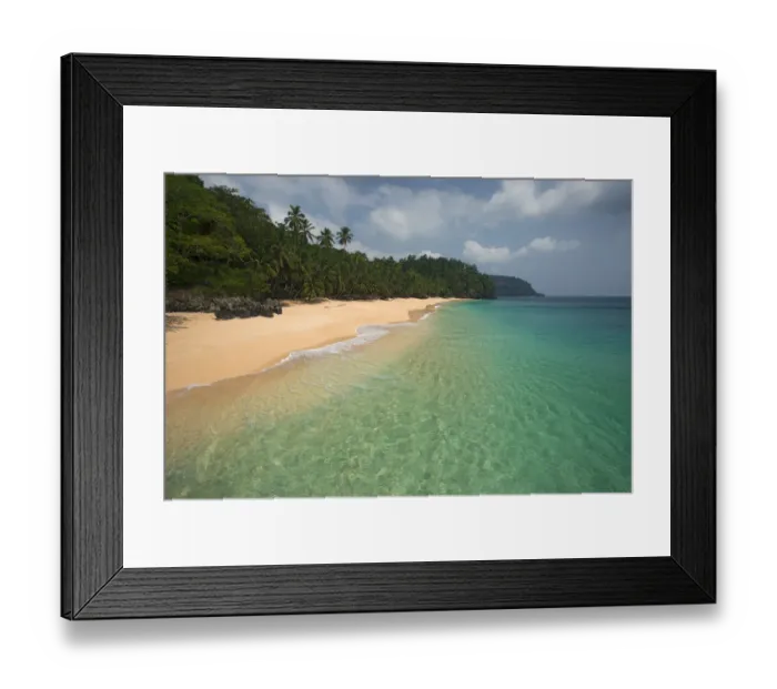 Framed Print : Beach at the north of Principe Island, Democratic Republic of Sao Tome and Principe Framed Print : Beach at the north of Principe Island, Democratic Republic of Sao Tome and Principe