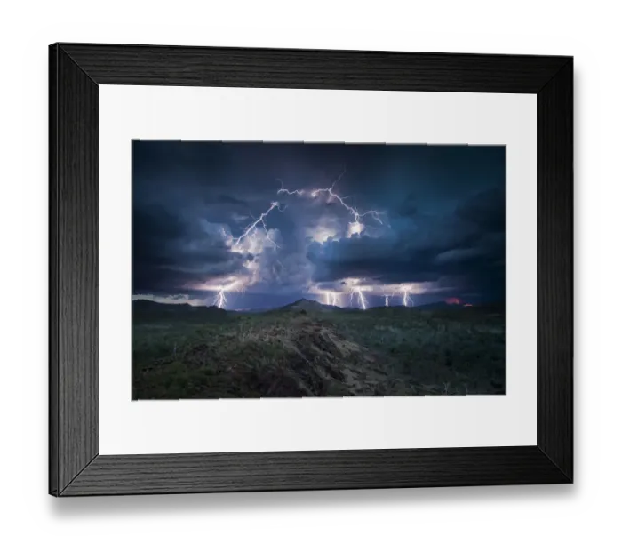Framed Print : Lightning storm, Western Australia. December 2013. Image stacking / composite composed of three consecutive images Framed Print : Lightning storm, Western Australia. December 2013. Image stacking / composite composed of three consecutive images