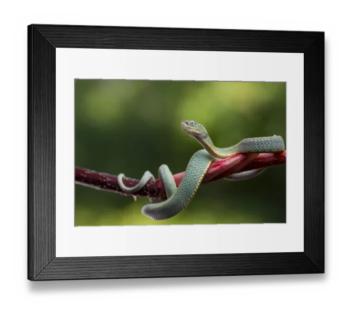 Framed Print : Green jararaca / Two striped forest pit viper (Bothriopsis bilineata) on branch, Tambopata Framed Print : Green jararaca / Two striped forest pit viper (Bothriopsis bilineata) on branch, Tambopata
