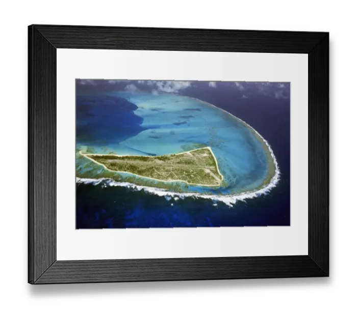 Framed Print : Eastern Island showing the WW2 airstrip which was used to launch the initial attack Framed Print : Eastern Island showing the WW2 airstrip which was used to launch the initial attack