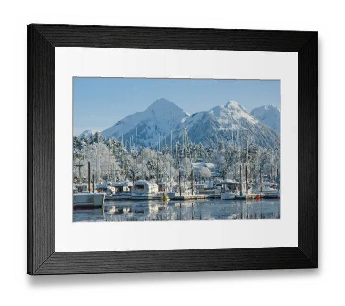 Framed Print : Snow covered fishing boats in Sitka Harbour, Alaska Framed Print : Snow covered fishing boats in Sitka Harbour, Alaska