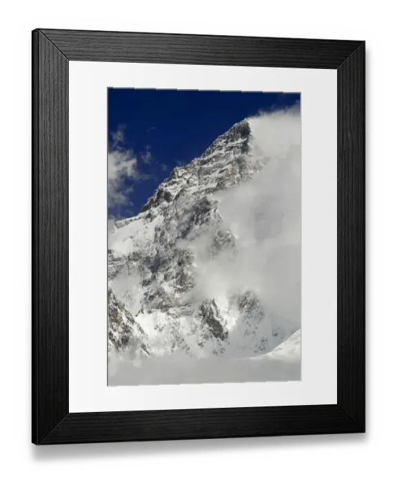 Framed Print : View looking up to the summit of K2 (8, 611m), Central Karakoram National Park, Pakistan Framed Print : View looking up to the summit of K2 (8, 611m), Central Karakoram National Park, Pakistan