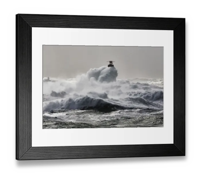 Framed Print : Rough seas at Nividic lighthouse during Storm Ruth, Ile d Ouessant Framed Print : Rough seas at Nividic lighthouse during Storm Ruth, Ile d Ouessant