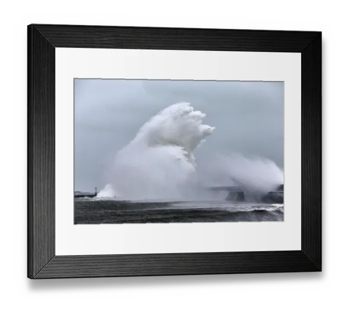 Framed Print : Massive wave crashing into Lesconil during Storm Petra, Finistere, Brittany, France Framed Print : Massive wave crashing into Lesconil during Storm Petra, Finistere, Brittany, France