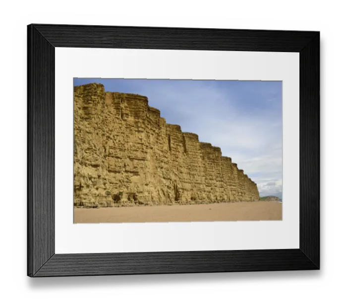Framed Print : Sandstone cliffs at West Bay, Jurassic coast, Bridport, Dorset, UK, May Framed Print : Sandstone cliffs at West Bay, Jurassic coast, Bridport, Dorset, UK, May