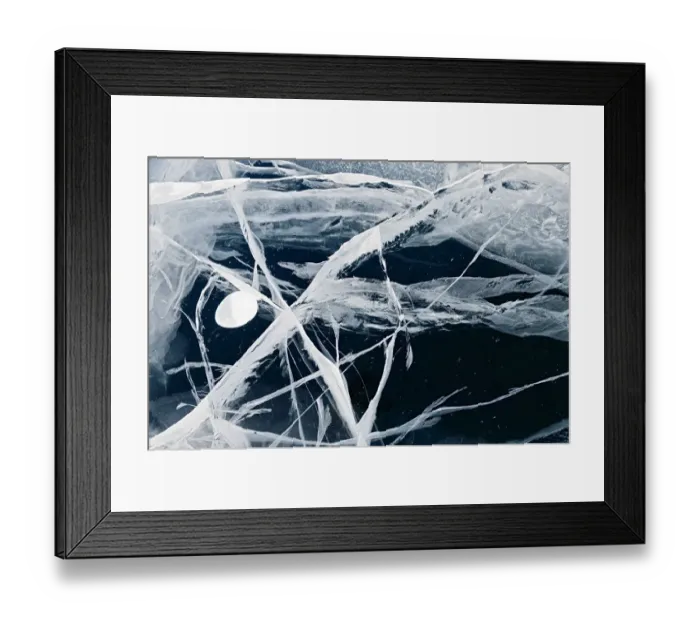 Framed Print : Cracks in the ice of Lake Baikal, Siberia, Russia, March