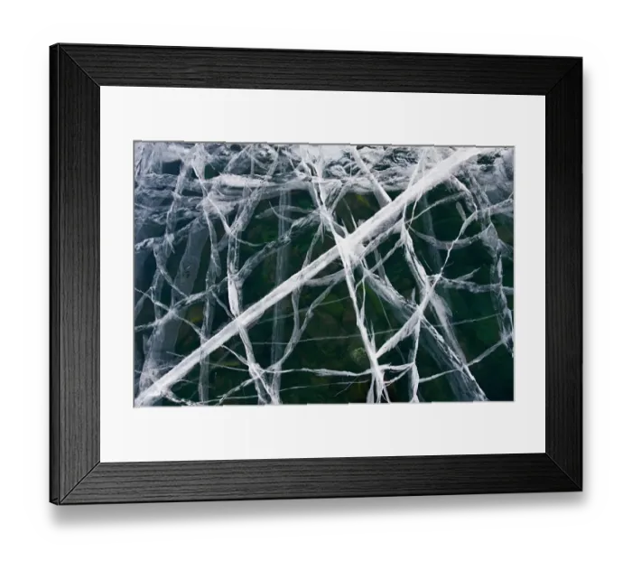 Framed Print : Cracks in the ice of Lake Baikal, Siberia, Russia, March Framed Print : Cracks in the ice of Lake Baikal, Siberia, Russia, March
