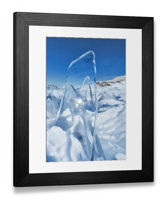 Framed Print : Clear pane of ice, Lake Baikal, Siberia, Russia, March Framed Print : Clear pane of ice, Lake Baikal, Siberia, Russia, March