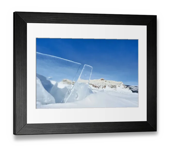 Framed Print : Clear panes of ice on Lake Baikal, Siberia, Russia, March Framed Print : Clear panes of ice on Lake Baikal, Siberia, Russia, March