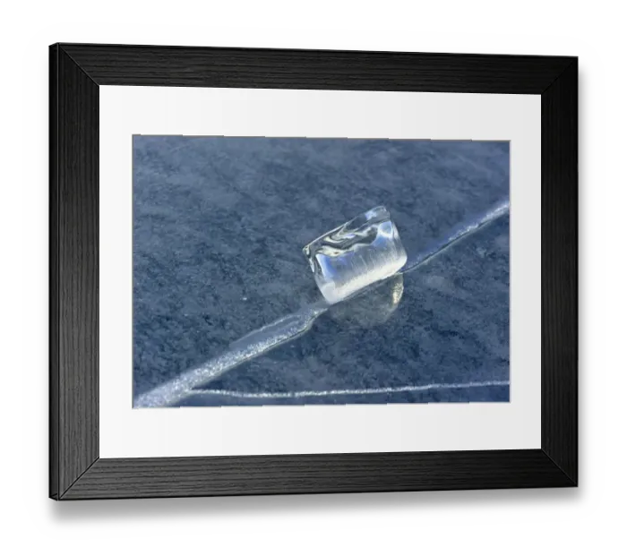 Framed Print : Ice fragment on crack in Lake Baikal ice, Siberia, Russia, March Framed Print : Ice fragment on crack in Lake Baikal ice, Siberia, Russia, March
