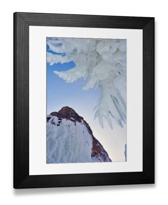 Framed Print : Ice splash out formation with icicles, Lake Baikal, Siberia, Russia, March Framed Print : Ice splash out formation with icicles, Lake Baikal, Siberia, Russia, March