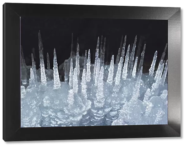 Ice stalagmites  /  ice spikes formation, Lake Baikal, Siberia, Russia, March