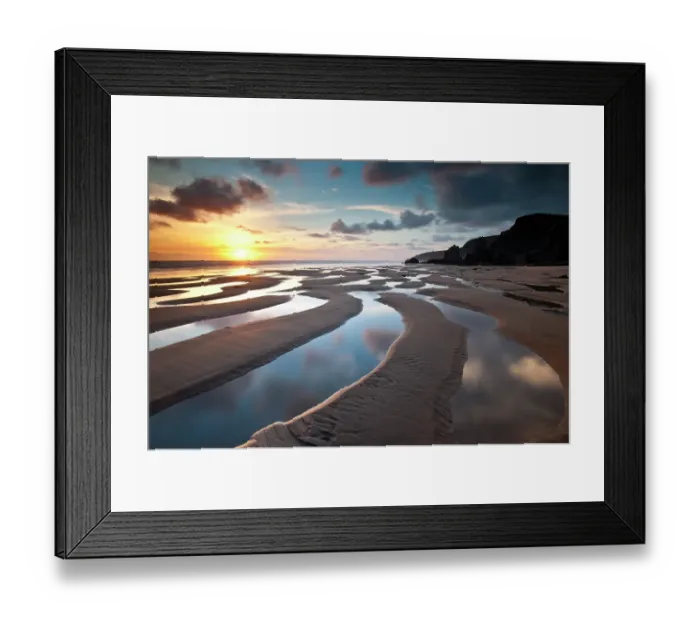 Framed Print : Sandymouth Bay in evening light. North Cornwall, UK, June 2011 Framed Print : Sandymouth Bay in evening light. North Cornwall, UK, June 2011