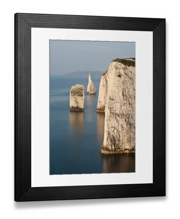 Framed Print : The Pinnacles (rock stacks) near Old Harry Rocks. Studland, The Purbecks, Dorset, UK, April 2011 Framed Print : The Pinnacles (rock stacks) near Old Harry Rocks. Studland, The Purbecks, Dorset, UK, April 2011