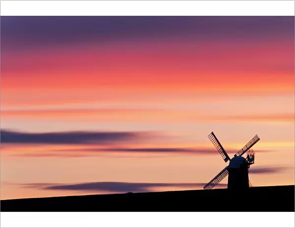 Wilton Windmill silhouetted against sunset. Near Marlborough, Wiltshire, UK, May 2011