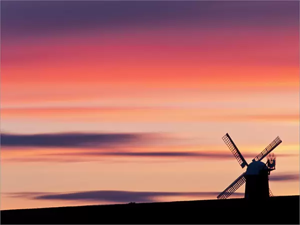 Wilton Windmill silhouetted against sunset. Near Marlborough, Wiltshire, UK, May 2011