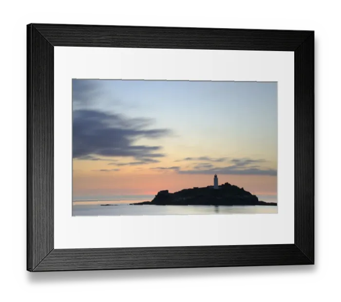 Framed Print : Godrevy Lighthouse at sunset, nr Hayle, Cornwall, UK. June 2009 Framed Print : Godrevy Lighthouse at sunset, nr Hayle, Cornwall, UK. June 2009