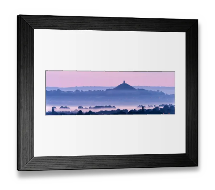 Framed Print : View towards Glastonbury Tor with low lying mist at dawn from Waltons Hill, Glastonbury Framed Print : View towards Glastonbury Tor with low lying mist at dawn from Waltons Hill, Glastonbury