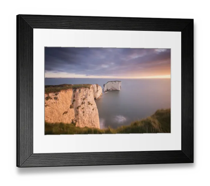 Framed Print : RF - Old Harry Rocks, colourful sunrise looking towards the Isle of Wight, Studland, Dorset, UK Framed Print : RF - Old Harry Rocks, colourful sunrise looking towards the Isle of Wight, Studland, Dorset, UK