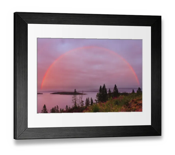 Framed Print : Rainbow over Snsavatnet, at dusk, Nord-Tronelag, Norway, July Framed Print : Rainbow over Snsavatnet, at dusk, Nord-Tronelag, Norway, July
