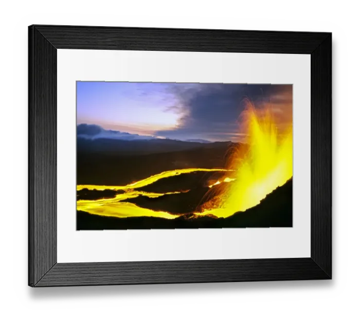 Framed Print : Fissure eruption of Chico Volcano into 9km diameter caldera. Sierra Negra volcano