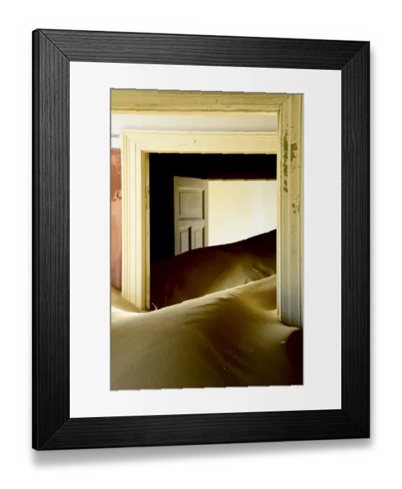 Framed Print : Abandoned house full of sand. Kolmanskop Ghost Town, an old diamond-mining town where Framed Print : Abandoned house full of sand. Kolmanskop Ghost Town, an old diamond-mining town where